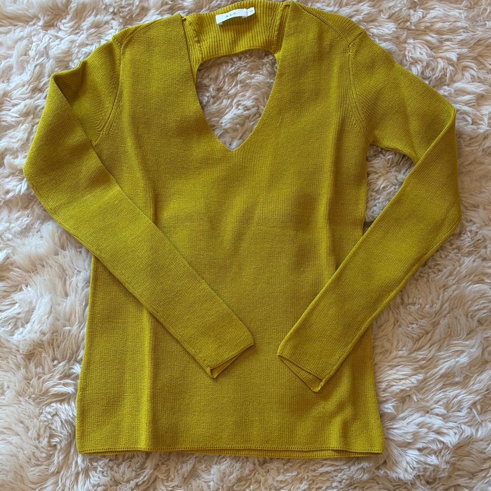 A.L.C. Chartreuse V-Neck Sweater Size XS